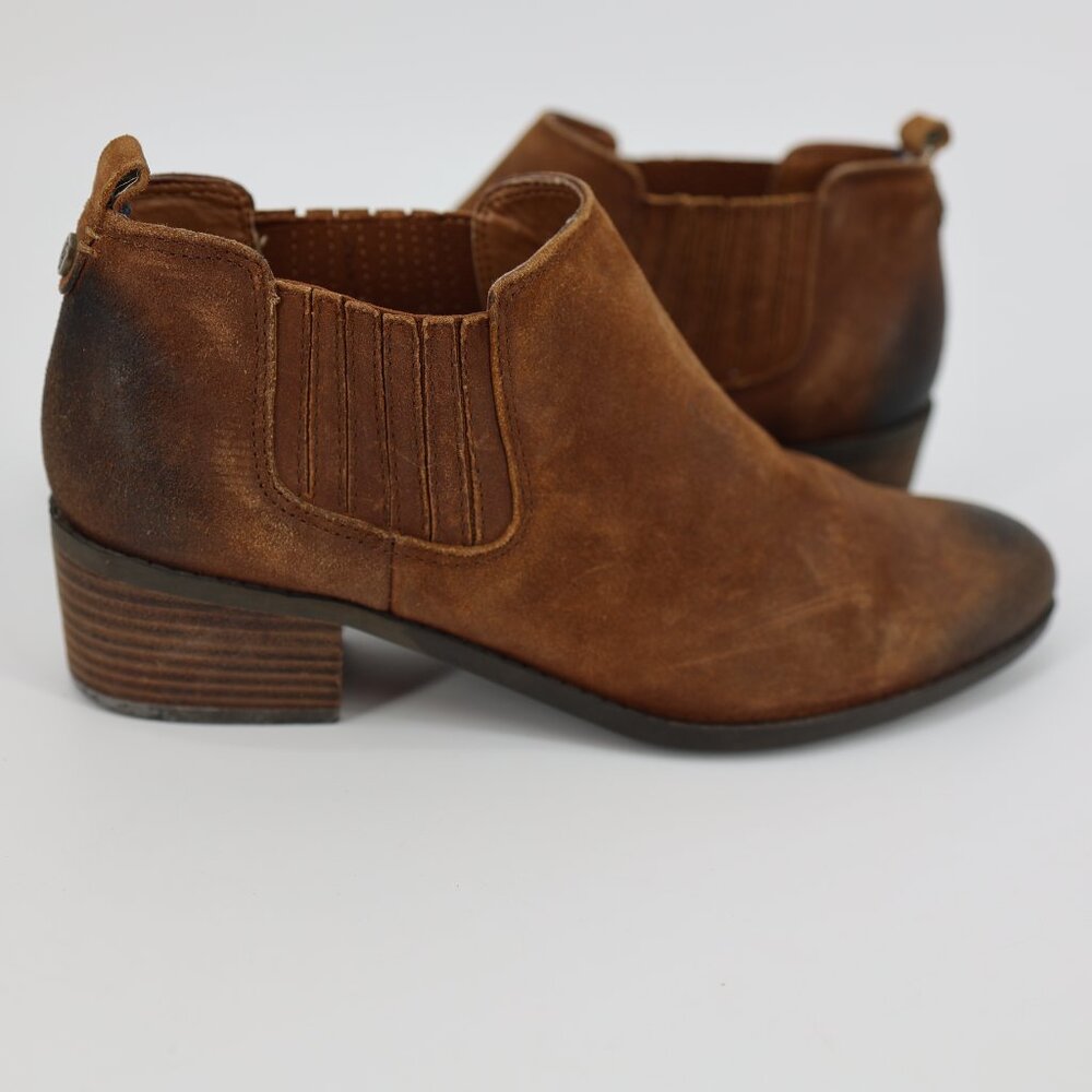 Tommy Hilfiger Ripley Brown Leather Western Ankle Booties‎ Boho Cowgirl Size 8.5